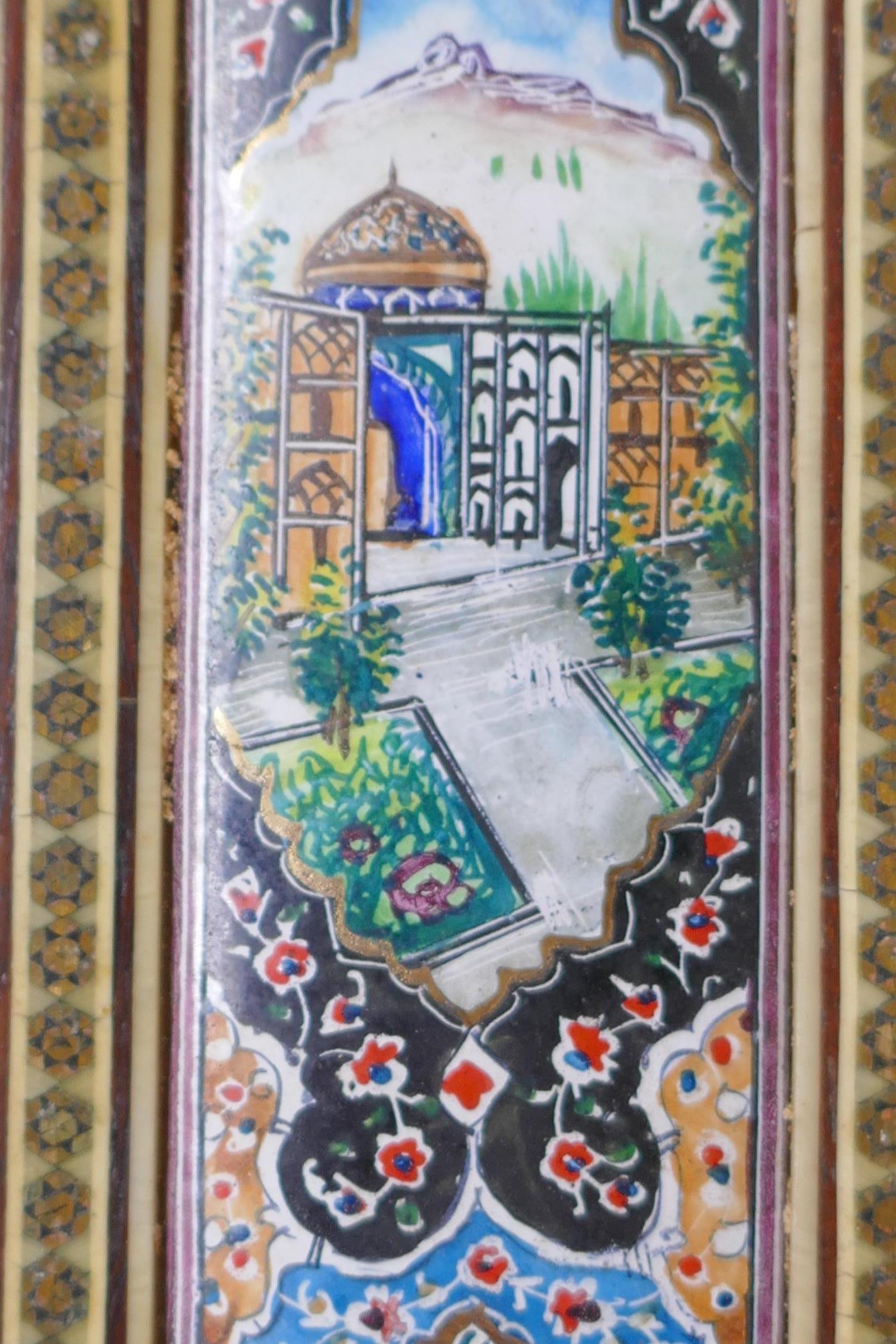 A Moorish Sideli work and enamel decorated picture frame, AF, 30cm x 25cm - Image 2 of 5