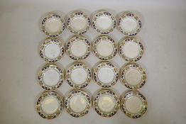 Twelve C19th Mintons plates and four matching bowls in 'Japanese' pattern