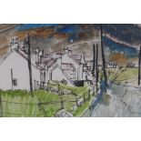 David Mcleod Martin, Scottish (1922-2018), Lothian landscape, mixed media on paper, 33cm x 28cm