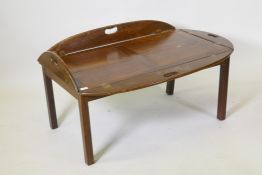 A mahogany butler's tray and stand, extended 119 x 80 x 43cm