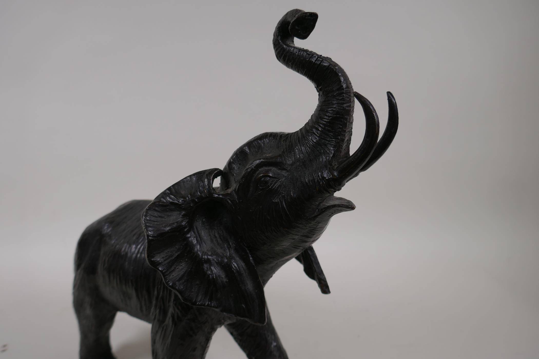 A bronze figure of an elephant, 13" high - Image 3 of 5