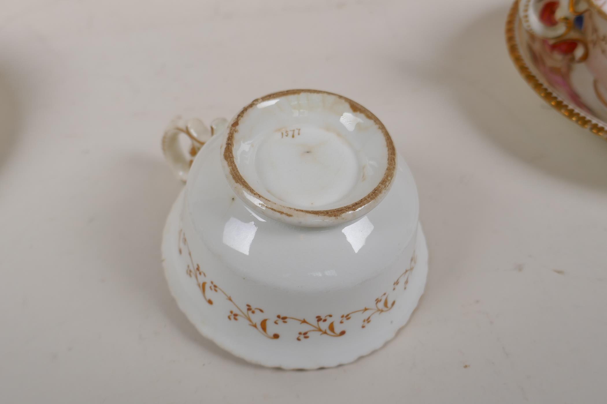 A late C18th/early C19th  Staffordshire part tea service with hand painted floral decoration and - Image 8 of 11