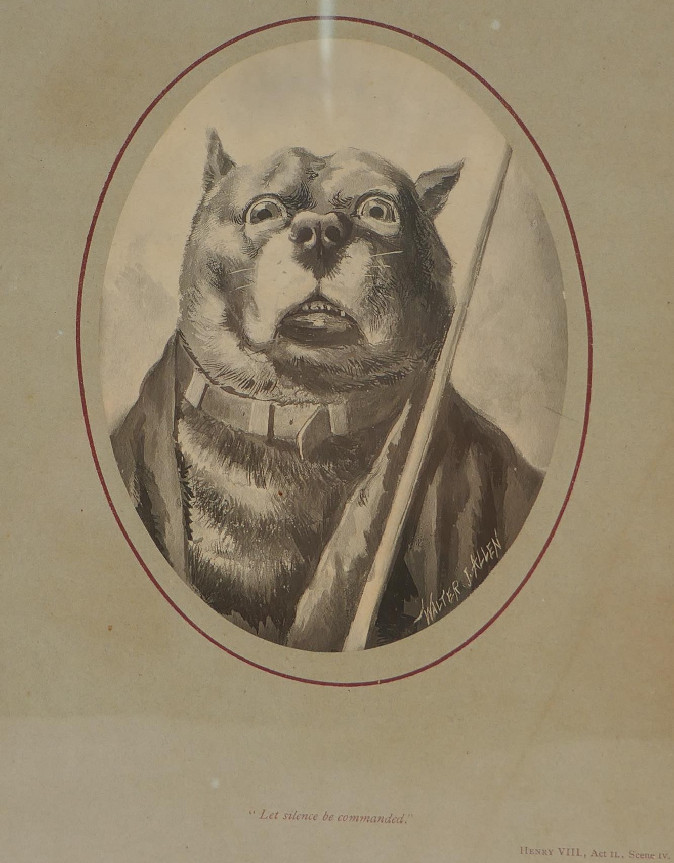 After Walter T. Allen, three humorous black and white prints of dogs in legal situations each titled - Image 3 of 4