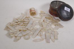 A large quantity of antique mother of pearl gaming counters