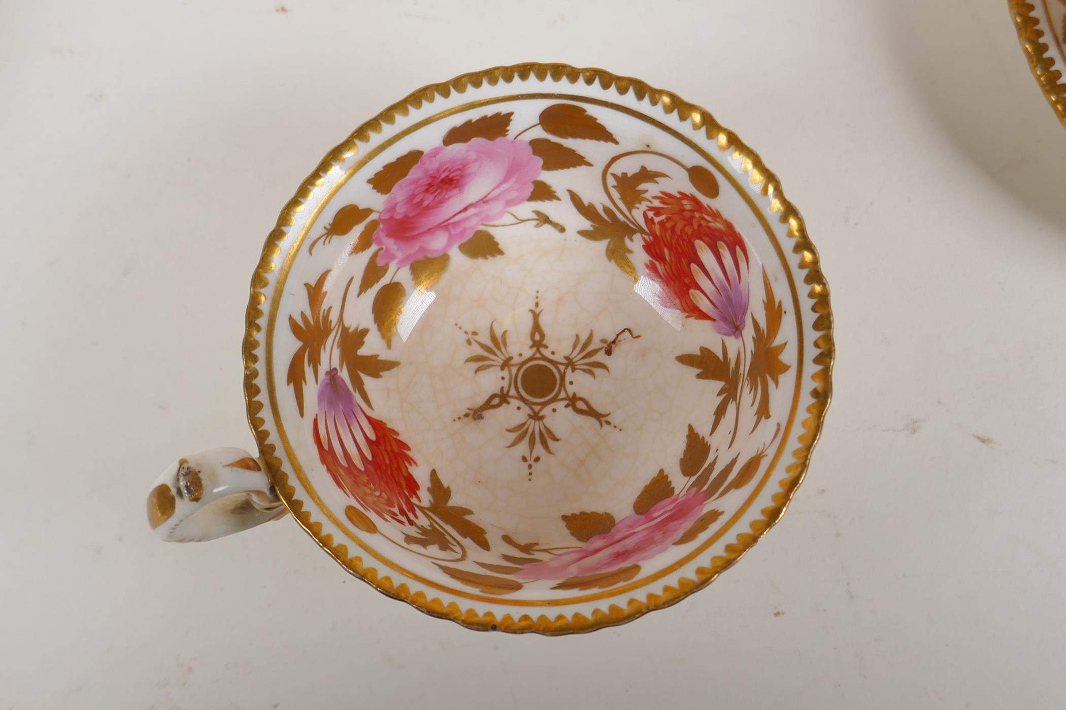 A late C18th/early C19th  Staffordshire part tea service with hand painted floral decoration and - Image 5 of 11