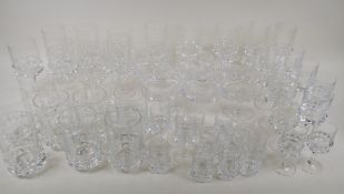A suite of Rosenthal crystal drinking glasses including Champagne saucers, tumblers, wine, shots etc