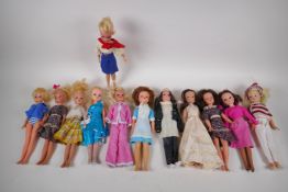 Twelve vintage Sindy dolls from the 60s, 70s and 80s, and an extensive wardrobe
