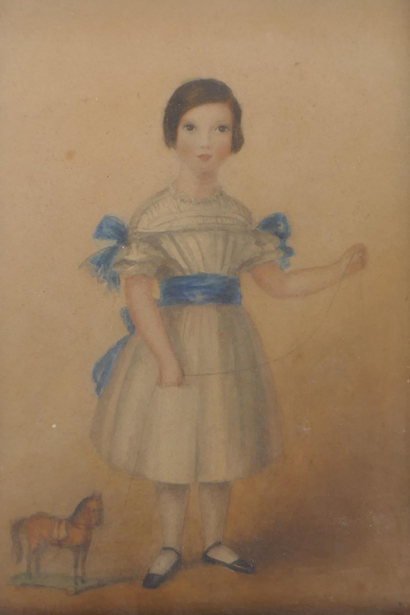 A Victorian naïve portrait detailed verso 'William Henry John North', by the Honorable Mrs Boyle,