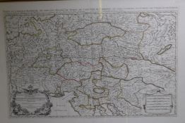 Nicolas Sanson, partie du cercle d'Austriche, C17th hand coloured map of Austria, published H.