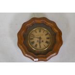 A C19th French walnut case vineyard wall clock, the glass dial inscribed Henry Bright Paris,