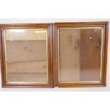 A pair of glazed C19th birds eye maple picture frames, aperture 57 x 70cms