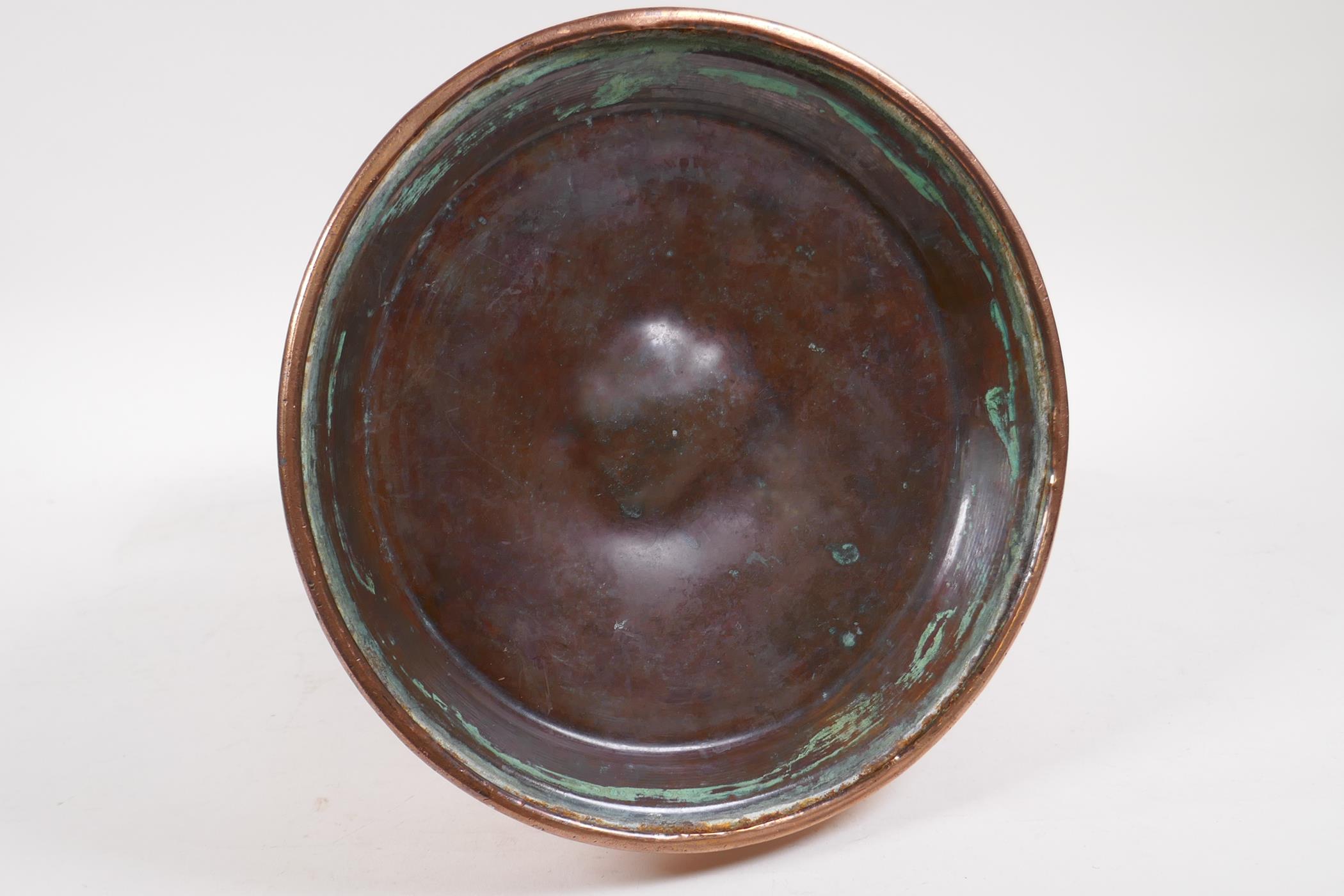 A C19th copper 1 gallon jug, 31cms high - Image 6 of 6