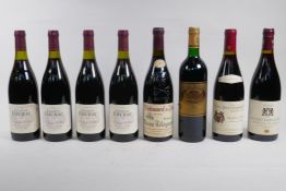 Four bottles of 1998 Chateau Courac Cotes Due Rhone, a 1997 Chateauneuf du Pape 'La Craw' Domaine du
