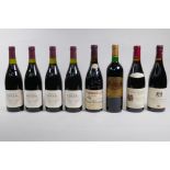 Four bottles of 1998 Chateau Courac Cotes Due Rhone, a 1997 Chateauneuf du Pape 'La Craw' Domaine du