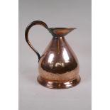 A C19th copper 1 gallon jug, 31cms high
