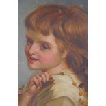 A C19th portrait of a young girl, inscribed to stretcher 'Starbuck', unframed oil on canvas, 31cm