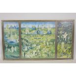 After Hieronymus Bosch, The Garden of Earthly Delights, 99 x 55cms