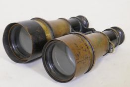 A pair of WWI Mk V Special Army field glasses, crow's foot stamp and numbered 37100, marked M G,