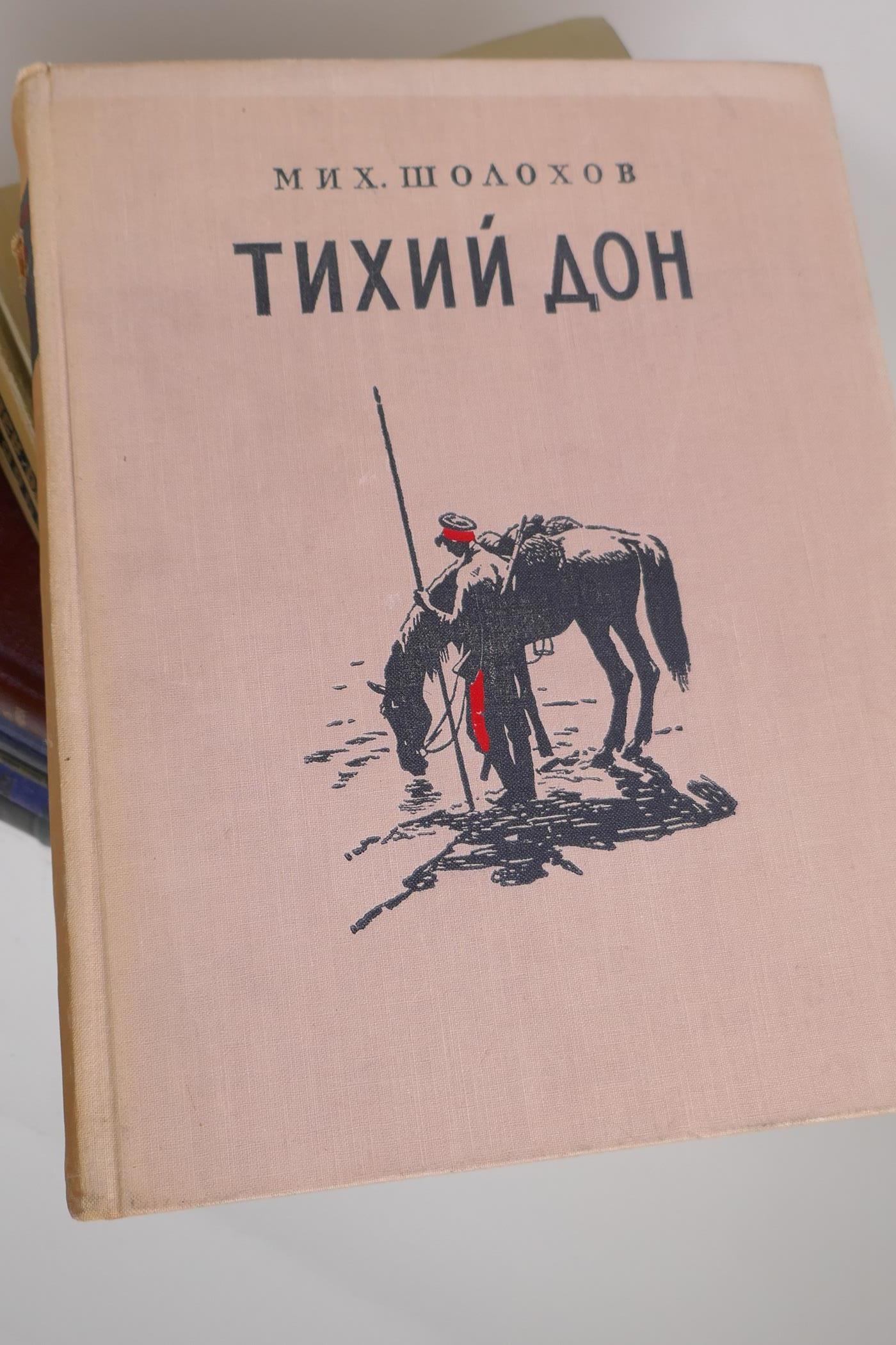 A quantity of Russian fiction and non fiction books including dictionaries, Don Quixote, histories - Image 3 of 8