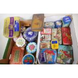 A quantity of vintage and decorative tins