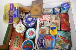 A quantity of vintage and decorative tins