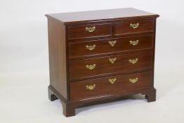 A Georgian mahogany chest of two over three drawers, with oak drawer linings and carcass, original