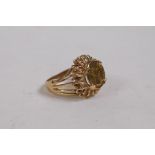 A 9ct gold peso ring, 4.4g, size M