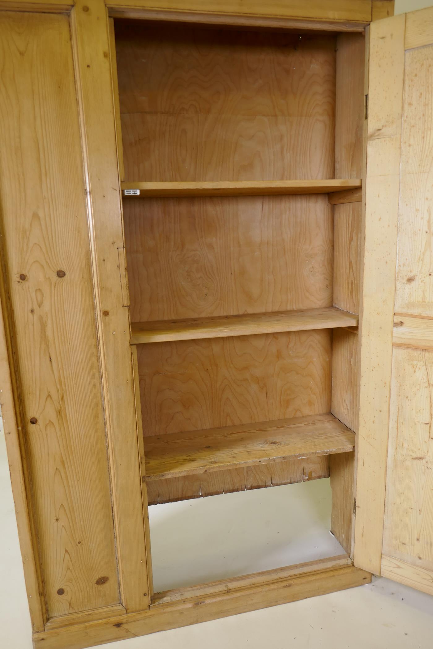 A C19th stripped pine housekeeper's cupboard with single door, adapted, 110 x 30 x 178cms - Image 3 of 3