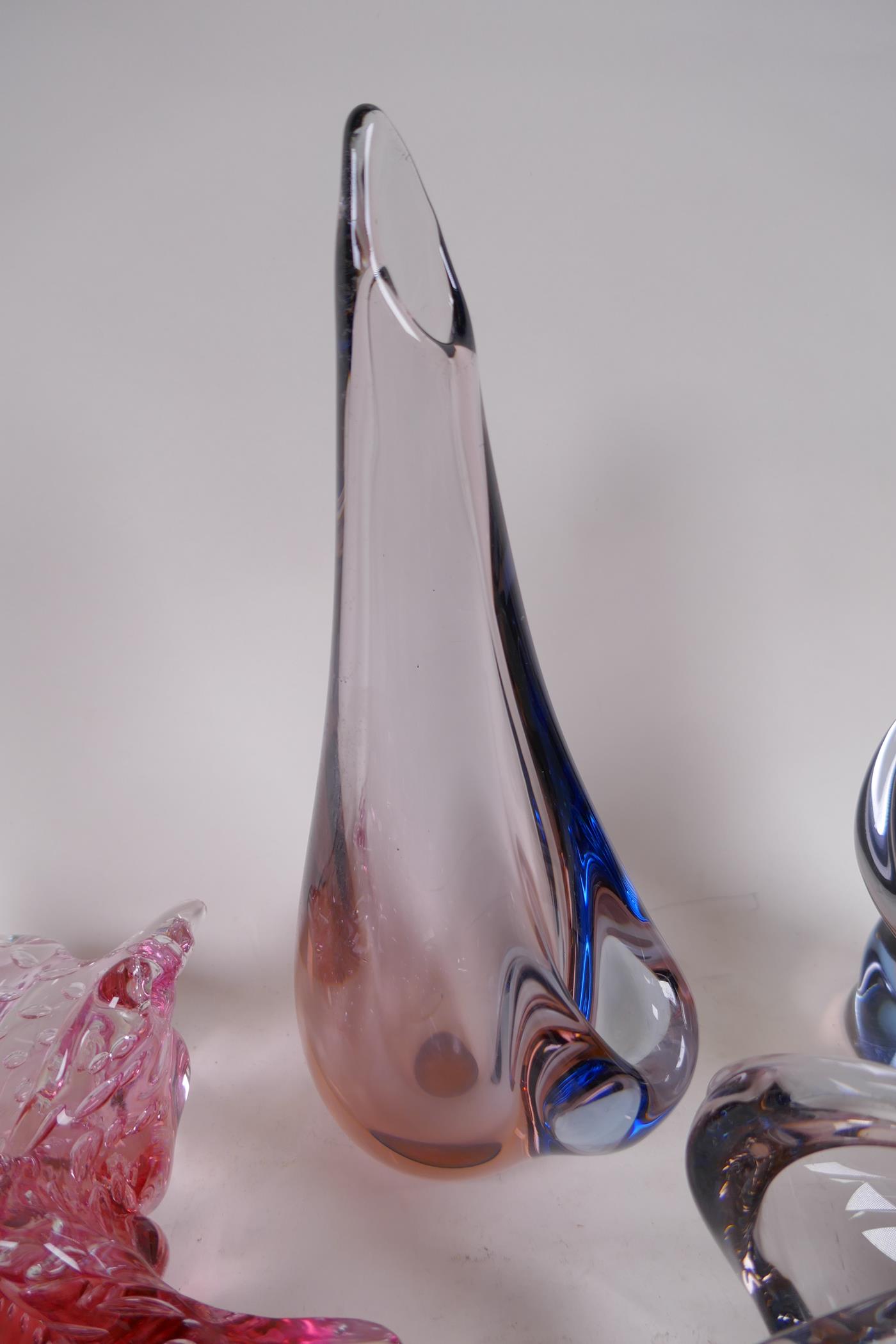 A collection of coloured studio glass including Murano, largest 78cm high - Image 3 of 5