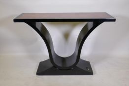 A contemporary design console table, AF, 120cm x 40cm deep, 82cm high