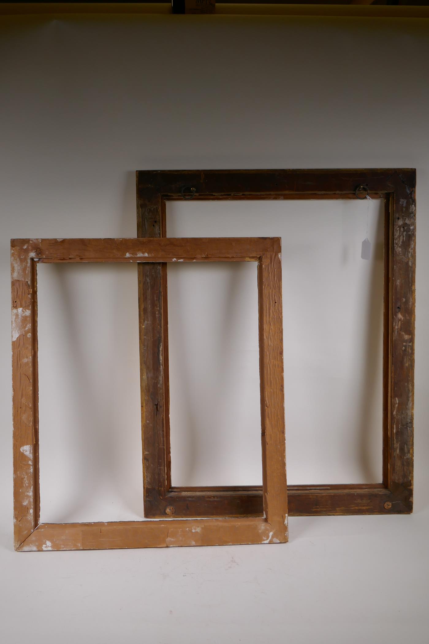 An early C19th giltwood moulding picture frame, and a gilt composition picture frame with gadroon - Image 4 of 4