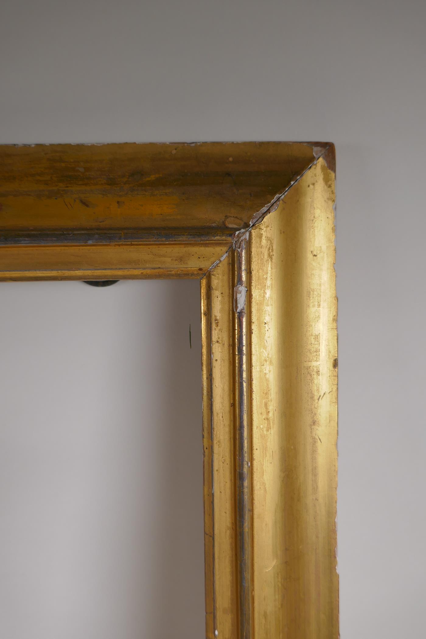 An early C19th giltwood moulding picture frame, and a gilt composition picture frame with gadroon - Image 3 of 4
