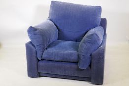 A Heal's 'Paris' armchair in a navy fabric, circa 1998