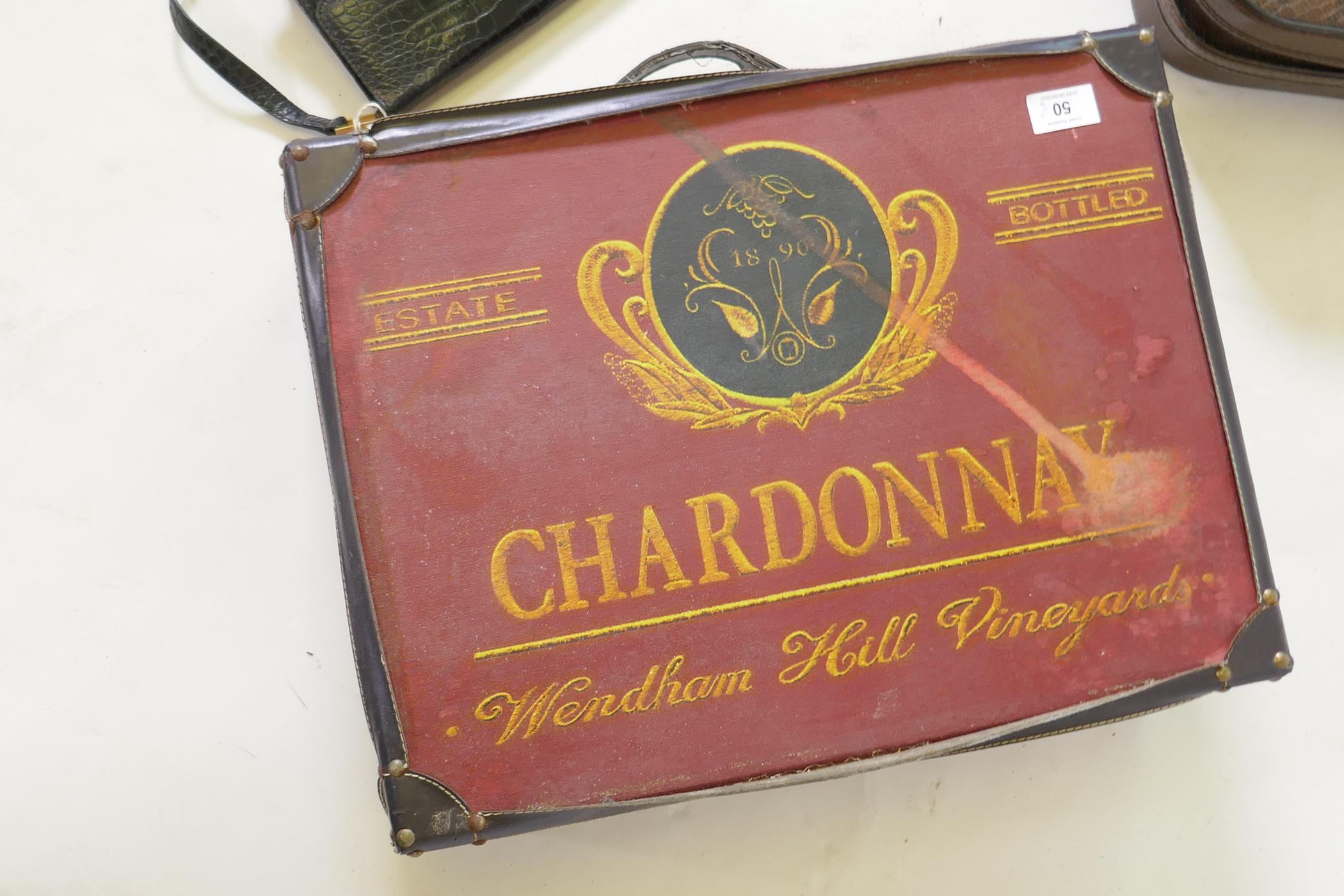 A vintage Viyella Italian leather handbag, a vanity case, purse and other bags, decorated case 50 - Image 3 of 6