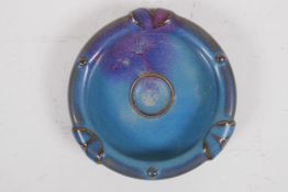 A Chinese jun ware censer with rolled rim, 13cm diameter