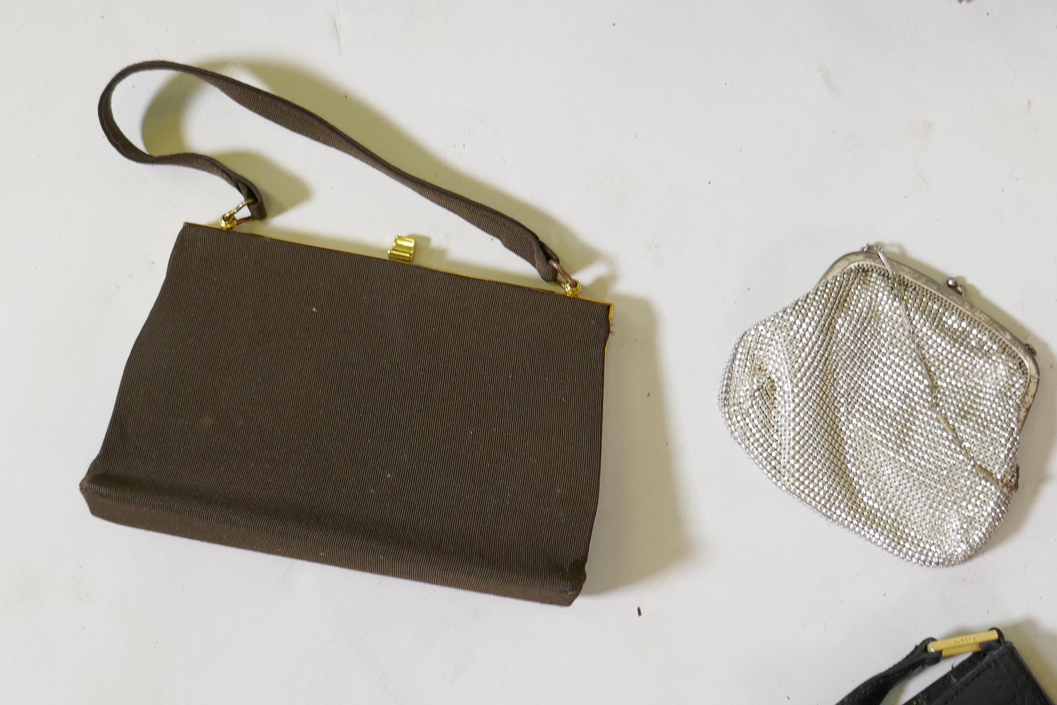 A vintage Viyella Italian leather handbag, a vanity case, purse and other bags, decorated case 50 - Image 6 of 6