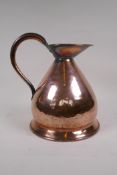 A C19th copper 1 gallon jug, 31cms high