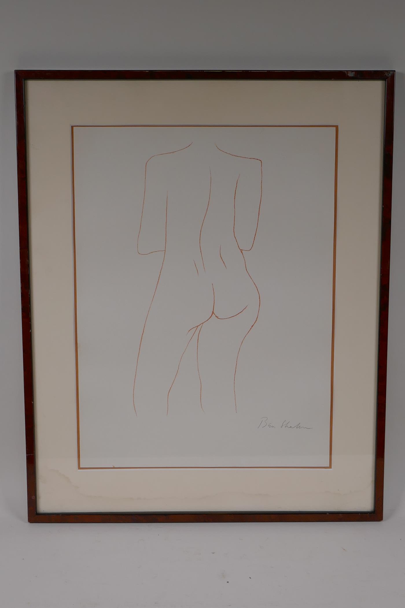 Study of a female figure, lithograph print, signed Ben Shahn, 28 x 38cms - Image 4 of 4