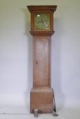 C18th oak long case clock, the brass and silver dial inscribed Price, Chichester, the 30hr