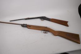 A vintage Emge 177 air rifle 103cm long, and an American 'Daisy' air rifle, both AF