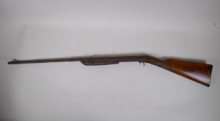 An early C20th Lincoln Jeffries 177 'breakdown' air rifle, probably pre WWI, AF, 101cm long