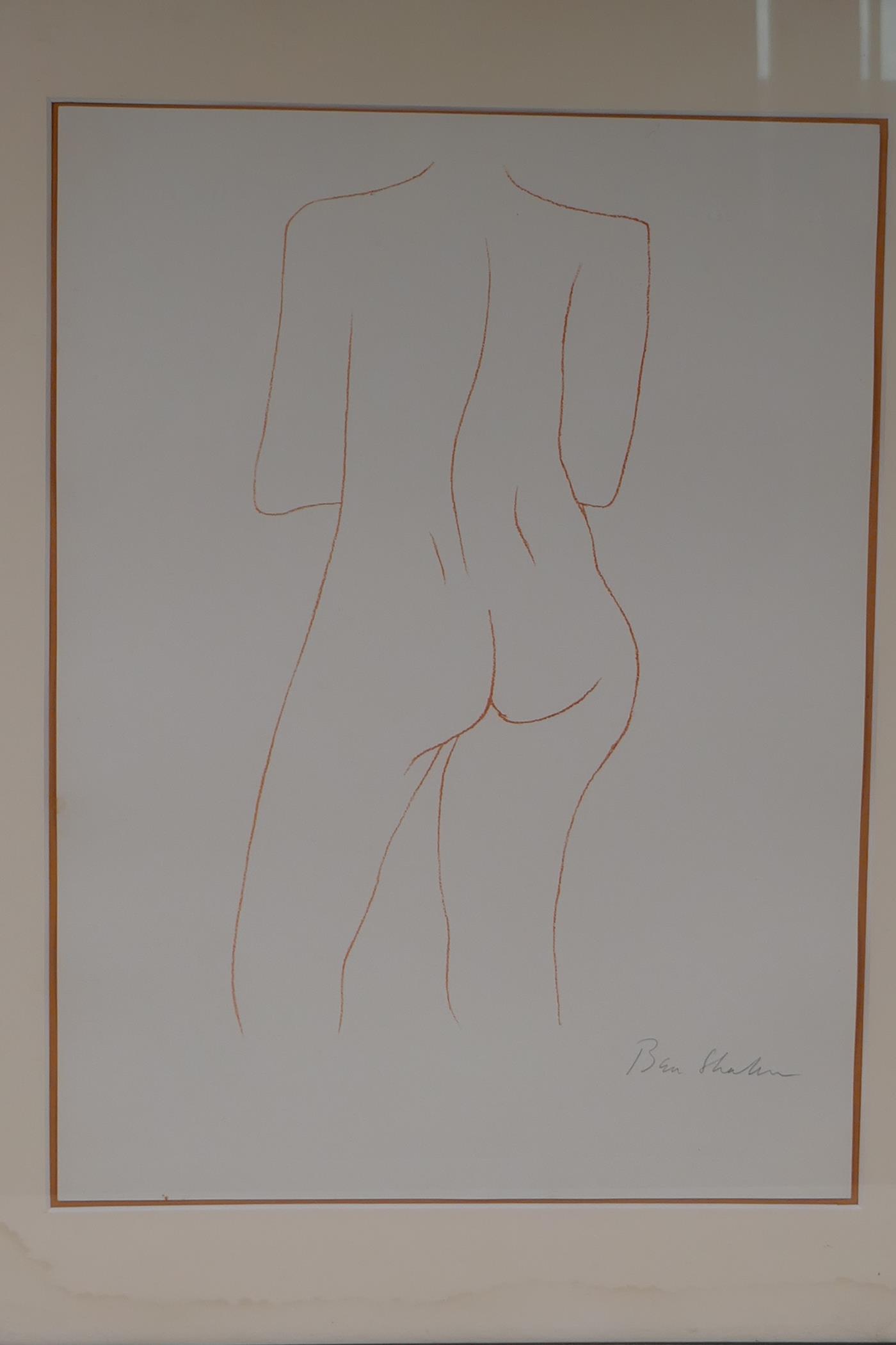 Study of a female figure, lithograph print, signed Ben Shahn, 28 x 38cms - Image 2 of 4