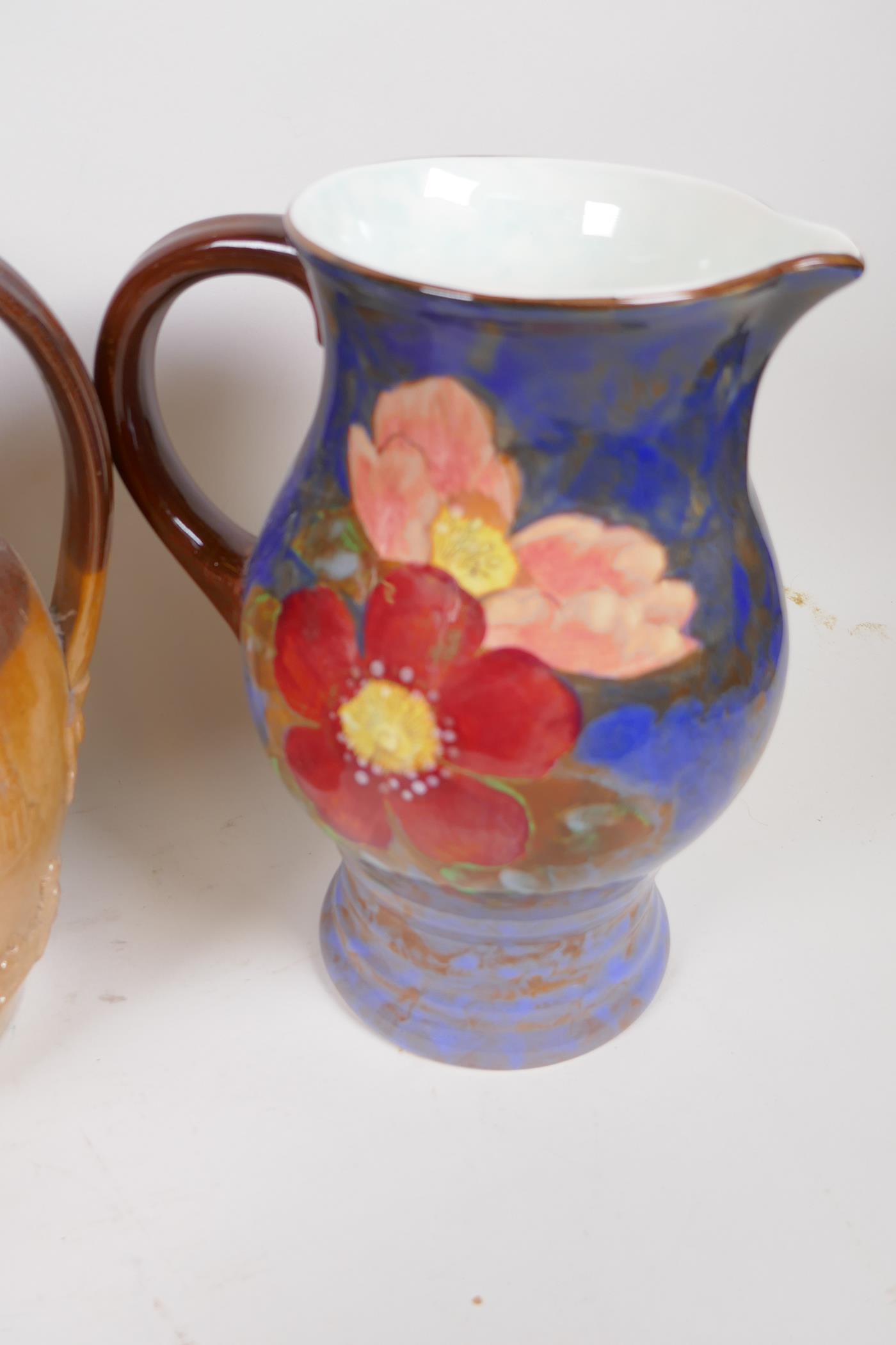 Two Doulton Lambeth Slaters patent vases, largest 33cm high, a pair of Royal Doulton Slaters - Image 2 of 6