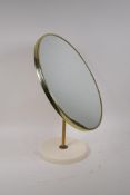 A mid century vanity mirror, 40cm diameter