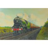 Alf Molyneux, 1971 The Flying Scotsman, oil on canvas laid on board, 52 x 35cms