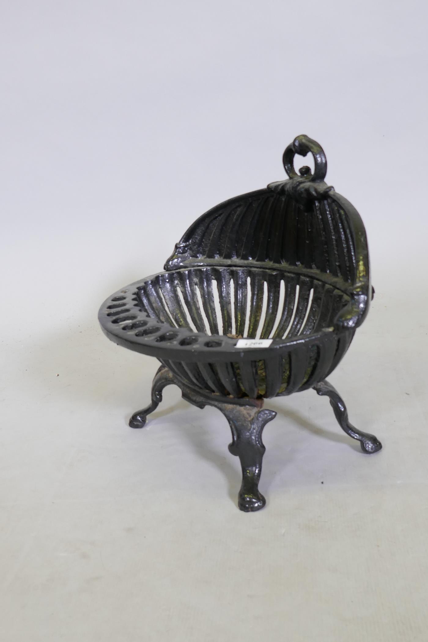 A C19th painted cast iron fire basket, 49 x 45cm - Image 3 of 3