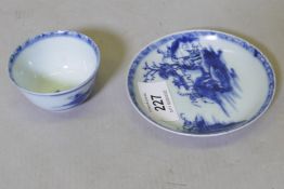 A Chinese blue and white tea bowl and saucer, 10cm diameter, lot 5110, Christies, The Nanking Cargo