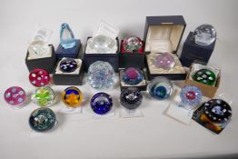 A collection of twenty Scottish glass paperweights from Caithness, Selkirk, Strathorn, including