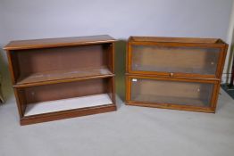 An adapted four section Globe Wernicke type bookcase, 136 x 89 x 30cms