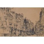 Fred Richards, Old Bond Street, signed etching, 27 x 23cms